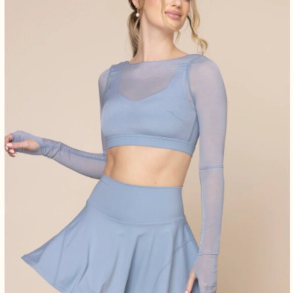 Coquette Long Sleeve Mesh Bra - Blue Storm - Picture 3 of 4